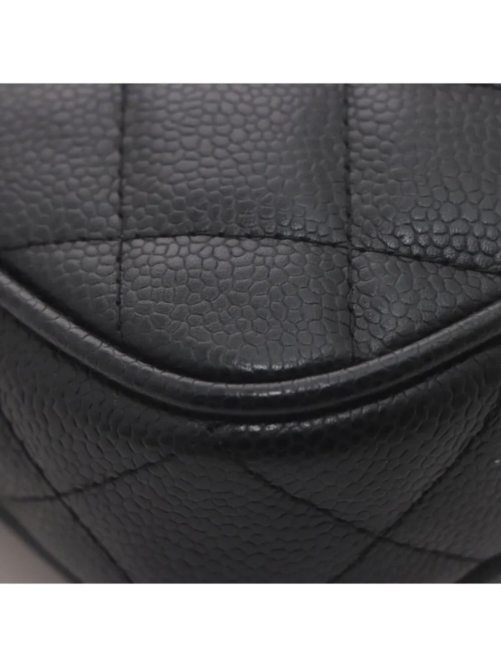 Chanel Quilted Chain Shoulder Black Caviar Bag